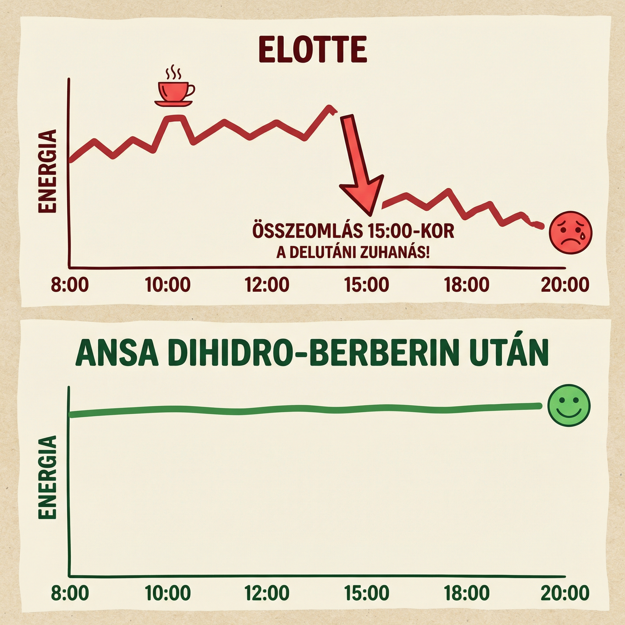 Energia előtte és utána Dihidro-Berberinnel