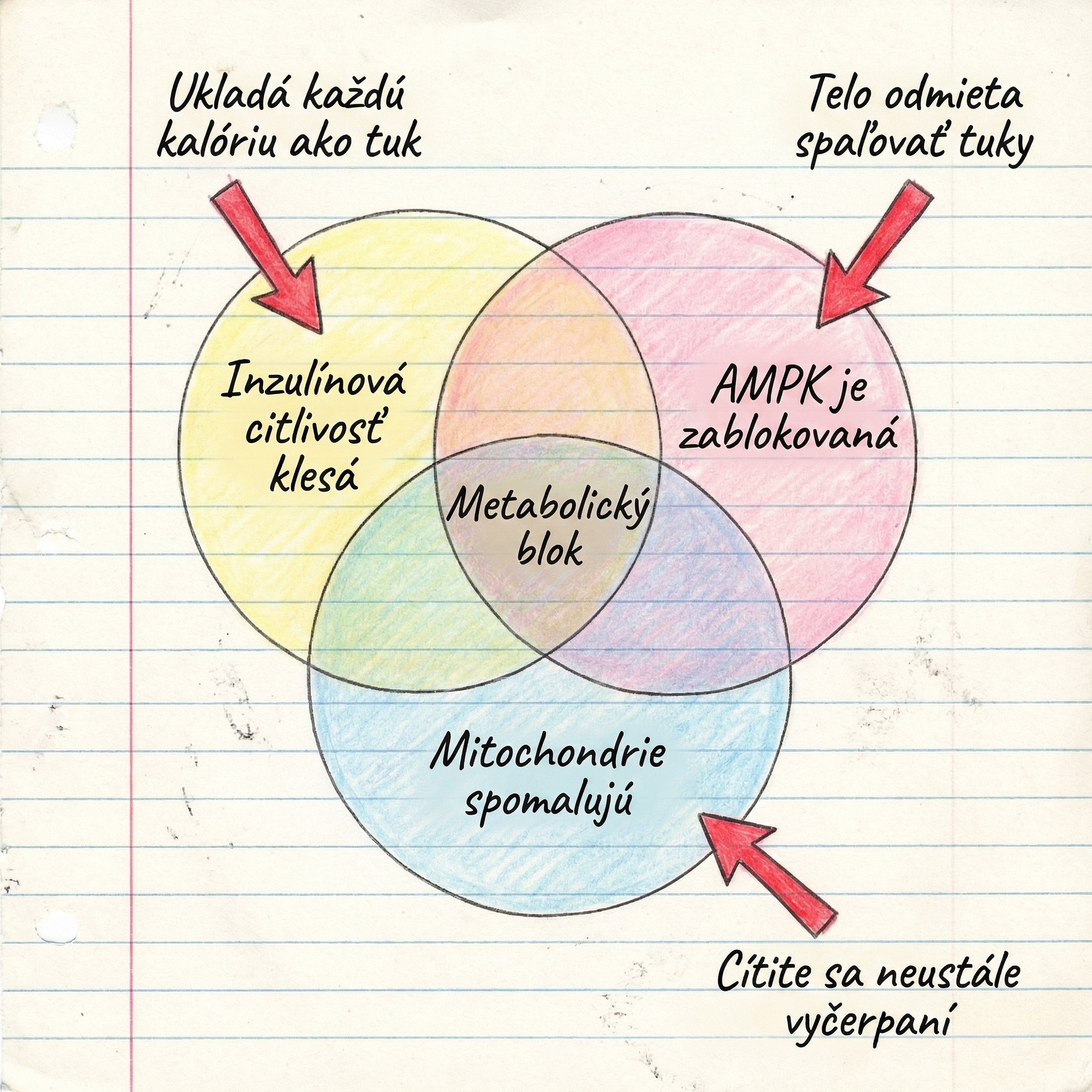 Vennov diagram - Metabolická blokáda