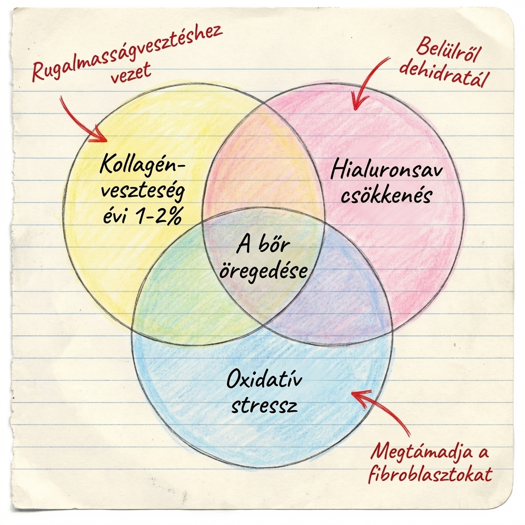 Venn-diagram - a bőröregedés 3 oka