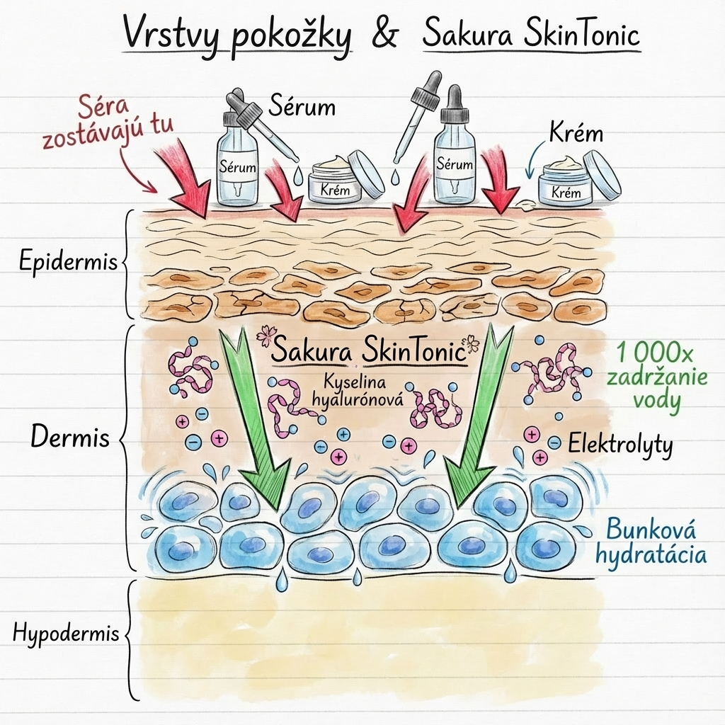 Vrstvy pokožky a Sakura SkinTonic